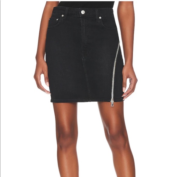 GRLFRND black jean skirt with zipper -25 - Picture 1 of 7